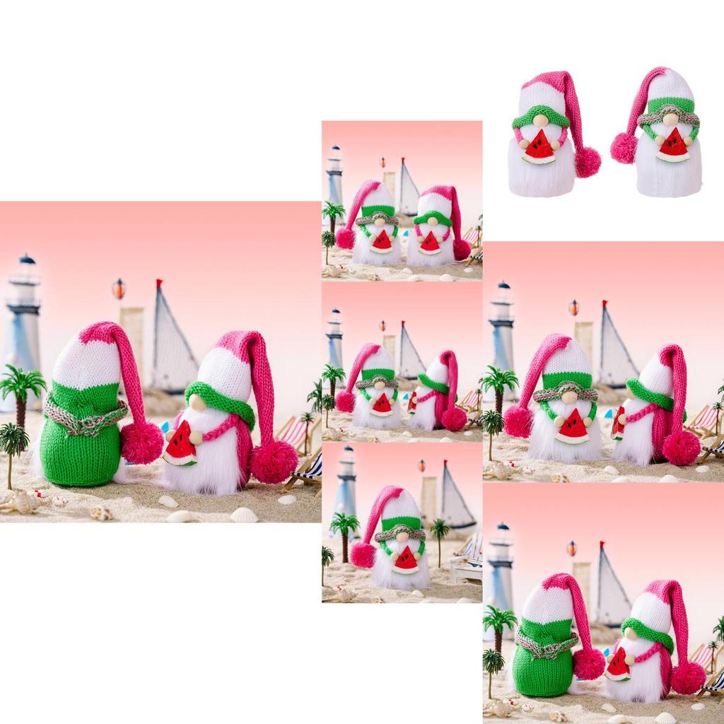 Kreativ sommartomtefigur med vattenmelondesign perfekt för heminredning