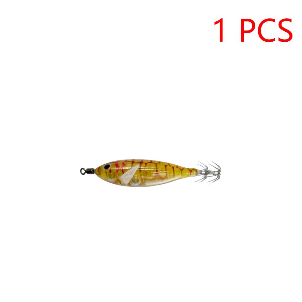 5.7g/8cm Tintenfisch Anlockköder Doppelhaken Lebensechter Tintenfischhaken Angelzubehör Leuchtende Tintenfisch Jig Haken Angelzubehör