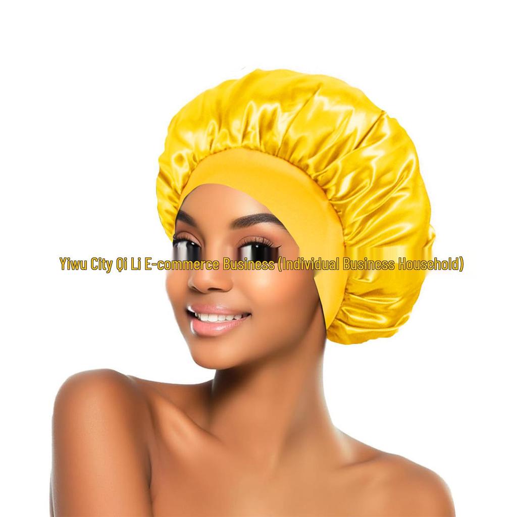 Women's Satin Wide-Brim Nightcap for Hair Care & Styling