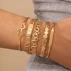 Striped rhombus pattern exaggerated personalized twist design multi-layer opening stacked bracelet women's bracelet set