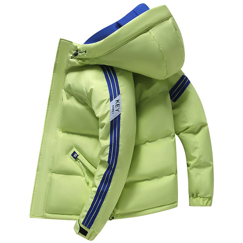 

Мужская осенне-зимняя хлопковая куртка с капюшоном, парная хлопковая куртка, куртка-пуховик, однотонная хлопковая куртка M зелёный