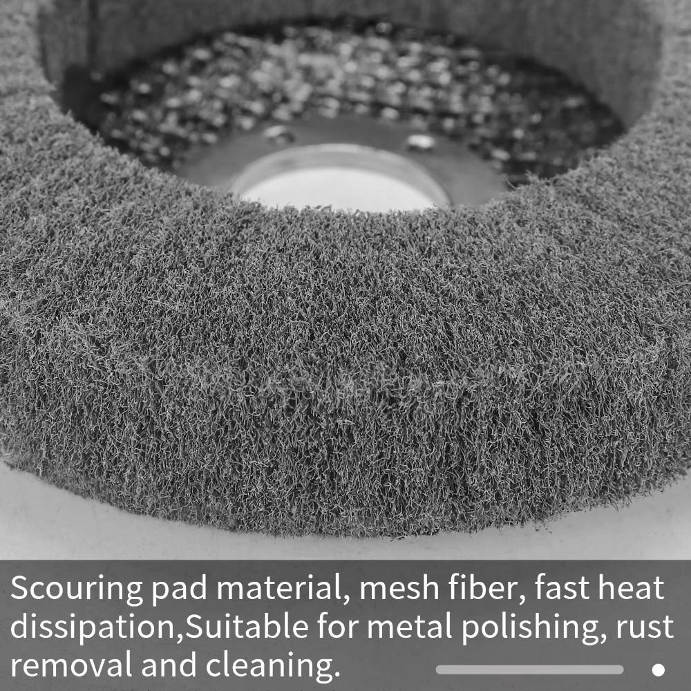 4.5" 115mm Flap Polishing Wheel Scouring Pad Nylon Fiber Non-Woven Grinding Wheel Abrasive Buffing Grinding Disc Metal Surface