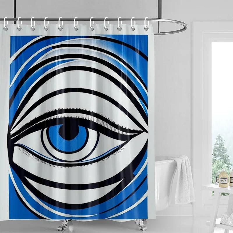 

Waterproof Nordic Abstract Art Shower Curtain Bathroom Partition Curtain Modern Bathroom Decoration Morandi Color Series W60H190(CM)-1 Pcs