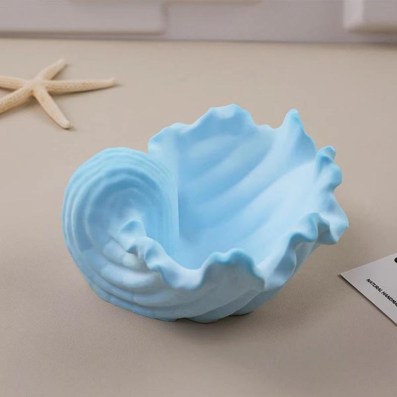 Moules en silicone pour bougies en forme de conque, style océan, pour fabrication de boîtes de rangement, de bijoux, de cire parfumée, faits à la main, pour décoration d'intérieur