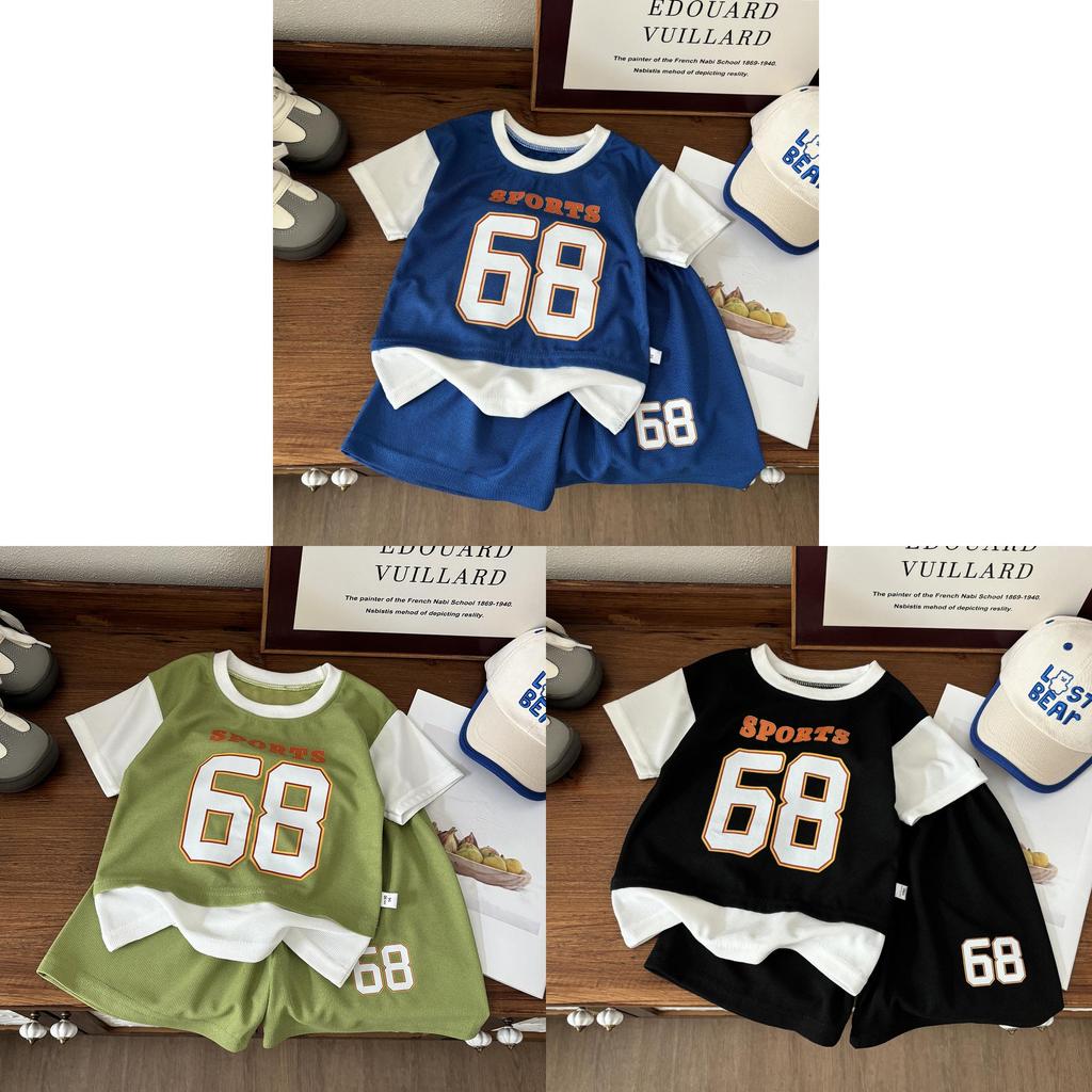 Childrens Summer Sports Outfit With Cartoon Pattern For Toddler Boys And Girls