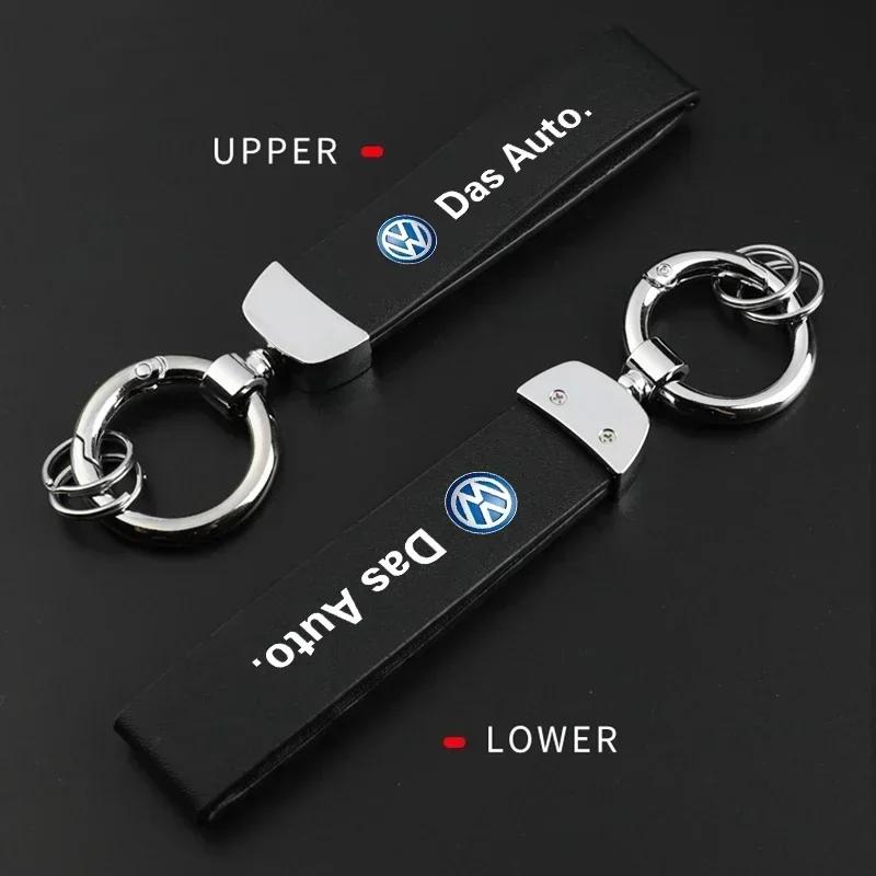 Nový Pro VW Volkswagen Golf Polo Passat Touran Jetta Módní semišový kroužek na klíče do auta Vintage kožený zinková slitina Klíčenka Ac
