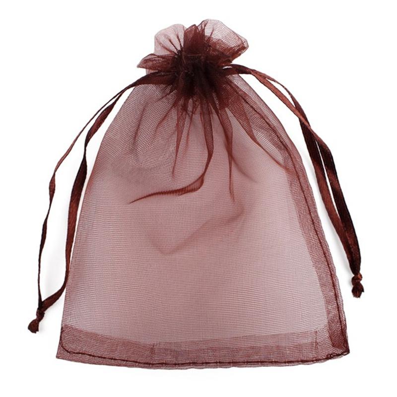 50/100pcs Solid Color Yarn Organza Gift Bags Organza Bag Mesh Wedding Candy Packaging Bag Storage Tulle Fabric Pouches 50%