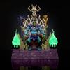 Masters of the universe masterverse coffret avec figurine articulée skeletor et trône, bougeoirs lumineux, capuche et cape
