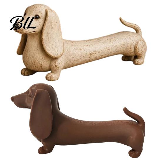 Decorative Ornaments for Windowsill Vintage Dachshund Dog Figurine, Wiener Statue, Rustic Animal Tabletop Figures Office Desk Decor Ornament,