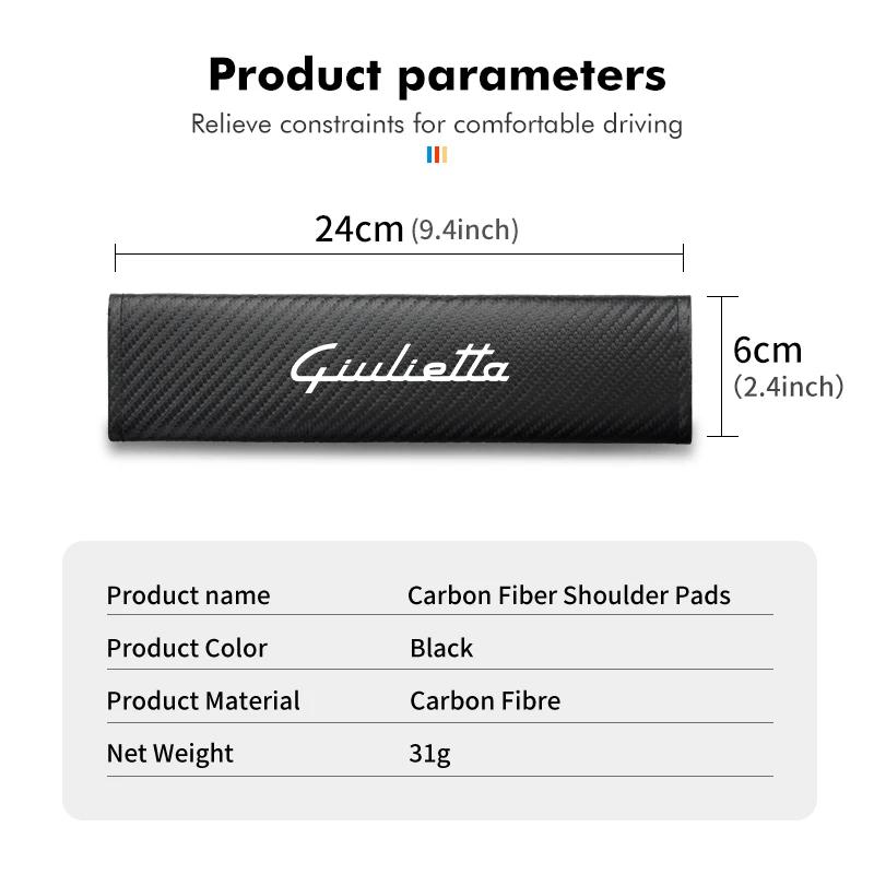 Car Stickers For Alfa Romeo Car Seatbelt Shoulder Protector Cover Carbon Fiber Safety Belt For Alfa Romeo 159 Giulietta 156 147