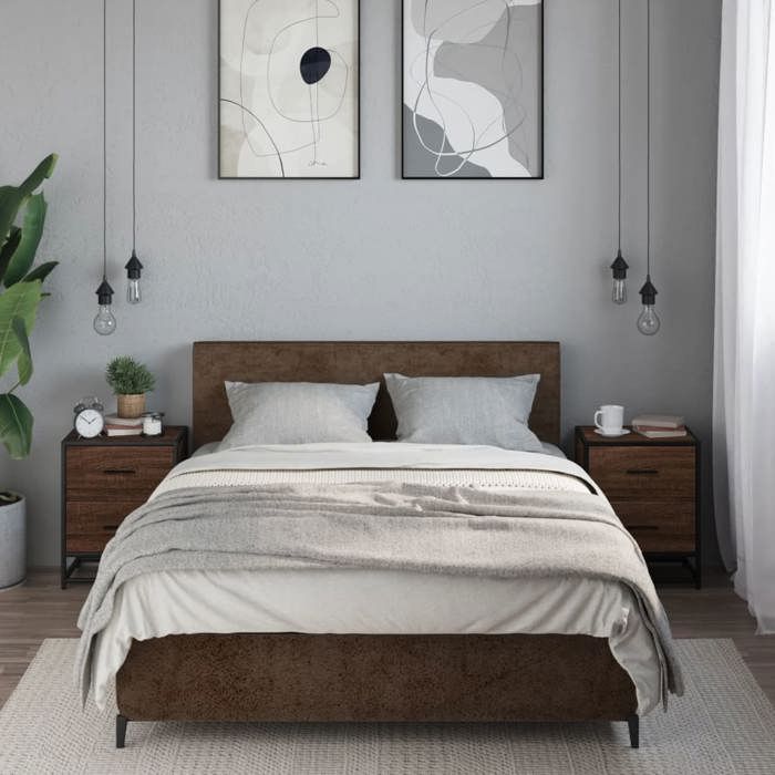 VidaXL Tables de chevet 2 pcs chêne marron 40x31x50 cm bois ingénierie 848683