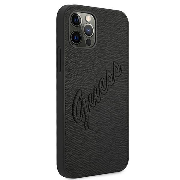 Guess Guhcp12Lrsavsbk Iphone 12 Promax 6,7 Czarny/Black Hardcase Saffiano Vintage Script