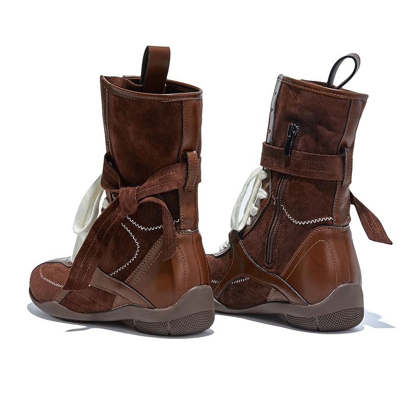 Mode 2025: Neue Damen-Ankle-Boots und kurze Stiefel mit runder Zehenpartie, rutschfest, für optimale Bewegungsfreiheit, auch in großen Größen erhältlich, ideal für Outdoor-Aktivitäten und Boxen.