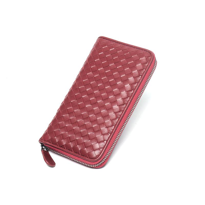 

Женский кожаный кошелек ручной работы из первой овчины мужской и женский кошелек длинный клатч красный