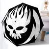 1pc Skull Flames Automatic Folding Umbrella & Self-Folding Canopy - Heavy-Duty 8-Rib Iron Frameyy251231066
