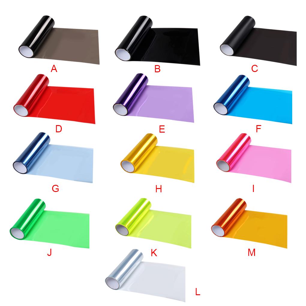 Yellow Car Tail Fog Head Light Headlight Tint Film Cover 30x60cm