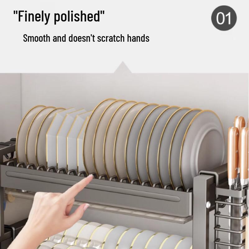 Multi-functional Countertop Aluminum Alloy Dish Drying Rack