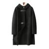 Wool Blend Trench Coat for Women Hooded Long Winter Coat Single Breasted Casual Outerwear with Pockets Fall Winter