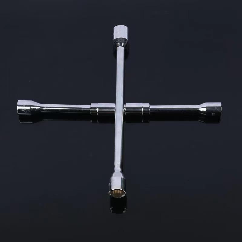 Spanner Folding Cross Lug Wrench 17/19/21/23mm, Labor-Saving Car Tire Repair Tool for Auto Wheel Nut Removal