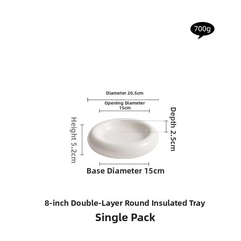 YOGEHOME | Double Layer Insulated Ceramic Plate 8inch double-layer round