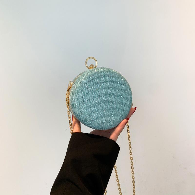 Woven fashion chain small bag women's 2025 early spring new versatile ins shoulder messenger bag small round bag foreign style