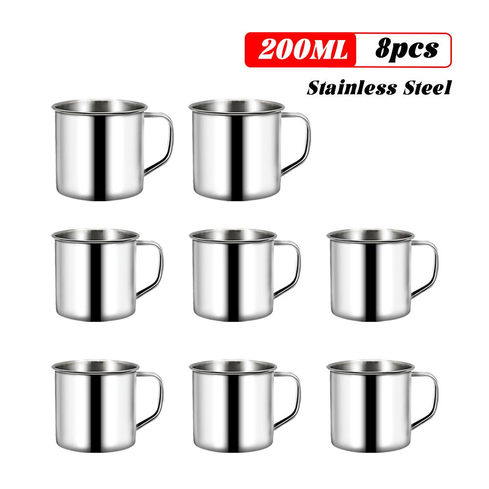 220ML Stailess Steel Mug Coffee Cup Camping Mug Metal Coffee Tea Cup Mug Portable Milk Tea Cup Tumbler Water Mug Drinking Cup
