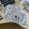 Baby Boy Summer Cotton Letter Print Short Sleeve Twopiece Set For Toddler Kids