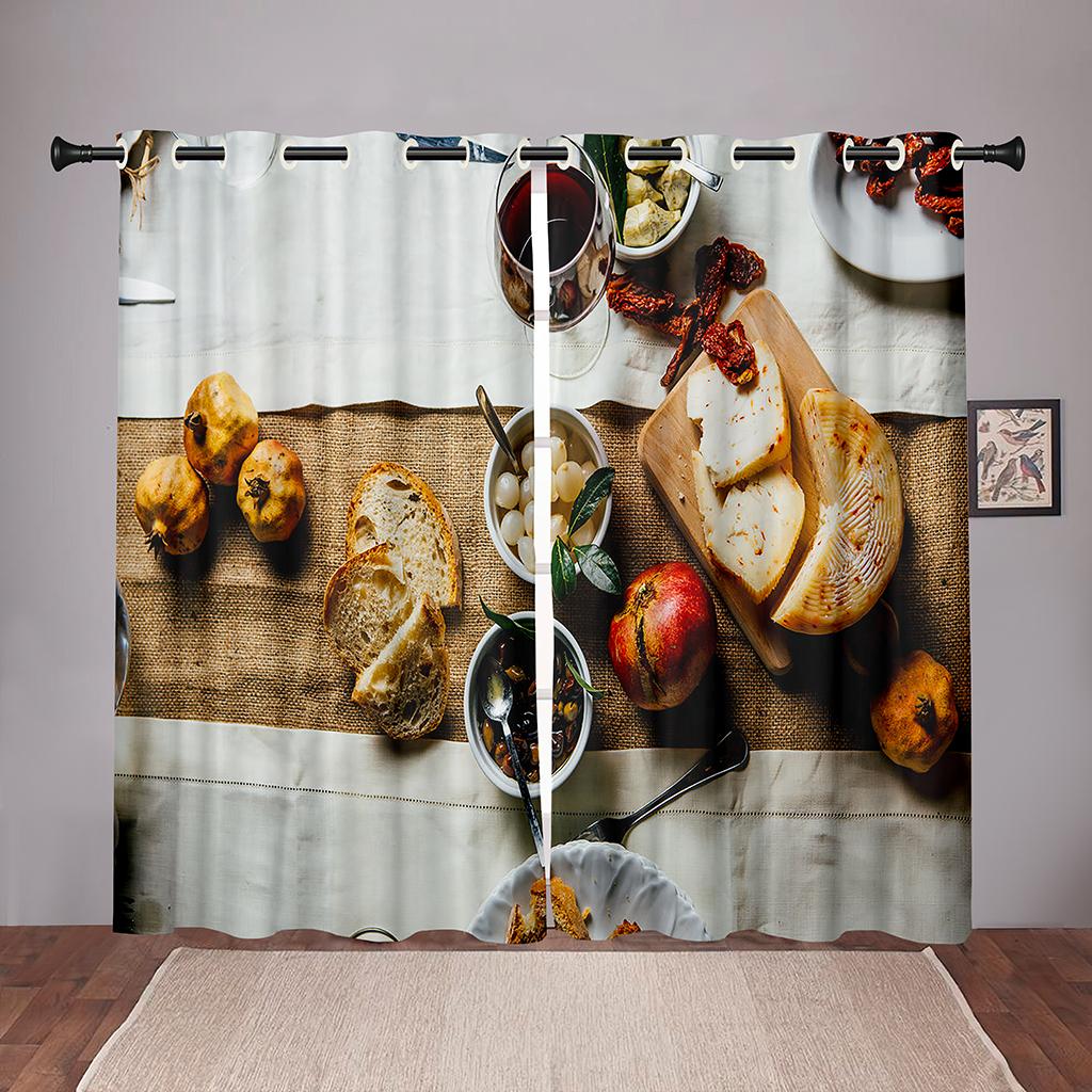 90% Shading Thick Red Wine Cellar Barrel Vintage Blackout Window Curtains For Bedroom Living Room Bathroom Kicthen Door Hall