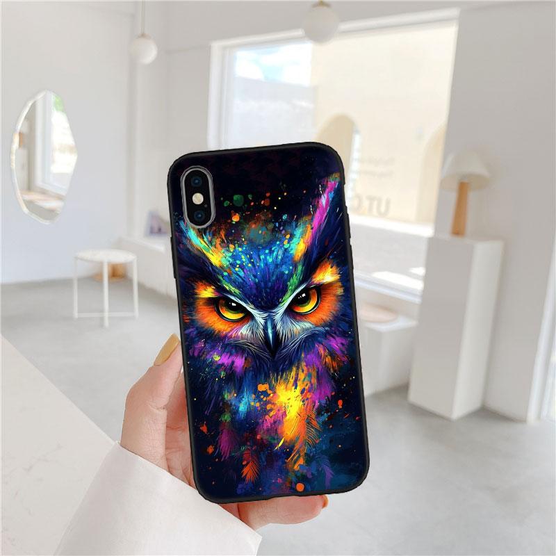 PP15 Cartoon Owl Soft Shell Phone Case for OPPO A3 Pro A72 A74 A76 A77 A77S A78 A79 A94 A95 A18 A40M A58