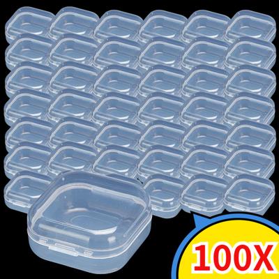 Box Mini Transparent Plastic Case Container Square Rectangle Packaging Box For Jewellry Beads Small Items Pp Storage
