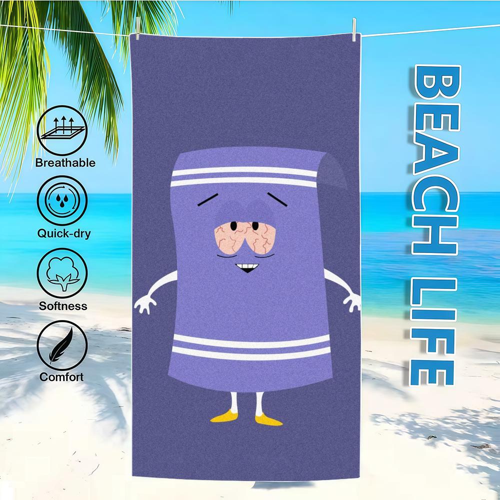 Towelie Print Beach Towel, High Absorbent Quick Dry Microfiber Bath Towel, Ideal Summer Gift for South Park Fans Bath Towel