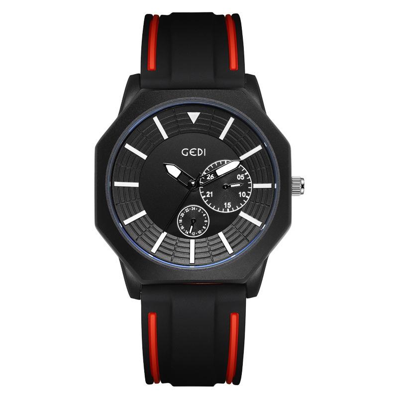 Creative Octagon Luminous Silicone Watch Men'S High-End Waterproof Watch Business Wind Quartz Watch
