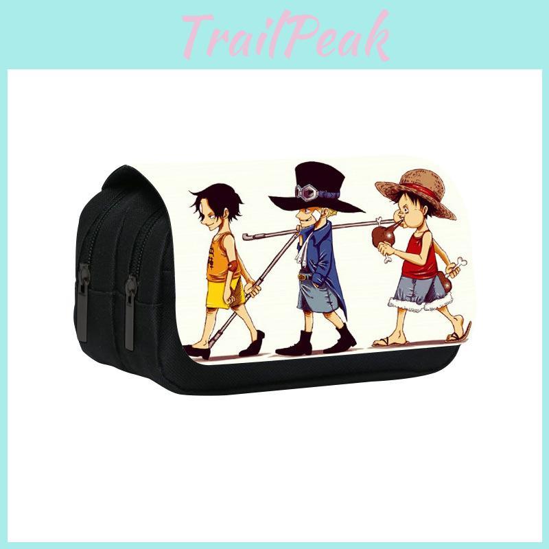 Pattern Piece One Double Layer Flip Cover Student Stationery Storage Bag Pencil