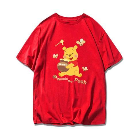 Cartoon Winnie The Pooh Cotton Tshirt Cartoon Piggy Comfortable Skinfriendly Breathable and Trend Short Sleeve Tshirt
