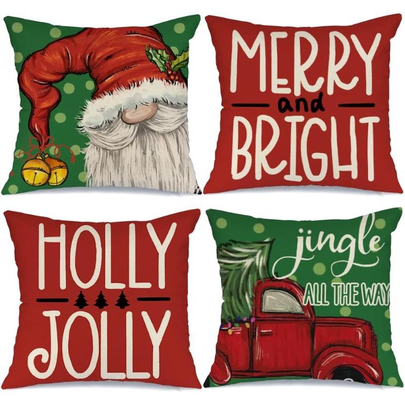 New Christmas Pillow Cover Linen Printed American Sofa Pillow Cover Pillow Cover