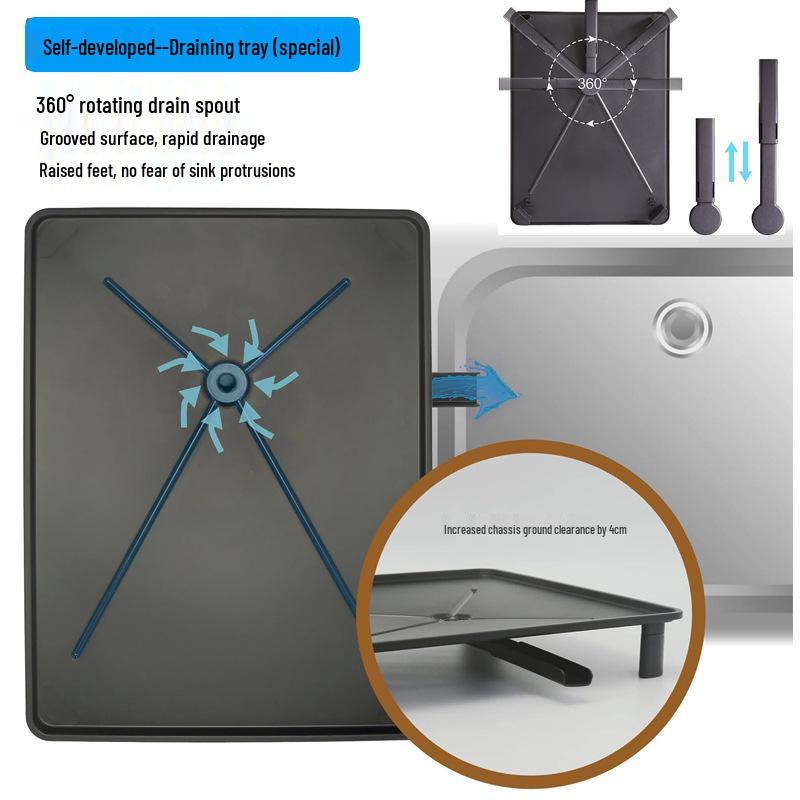 Japanese Kitchen Sink Drainer Rack for Bowls and Chopsticks with Drain Board