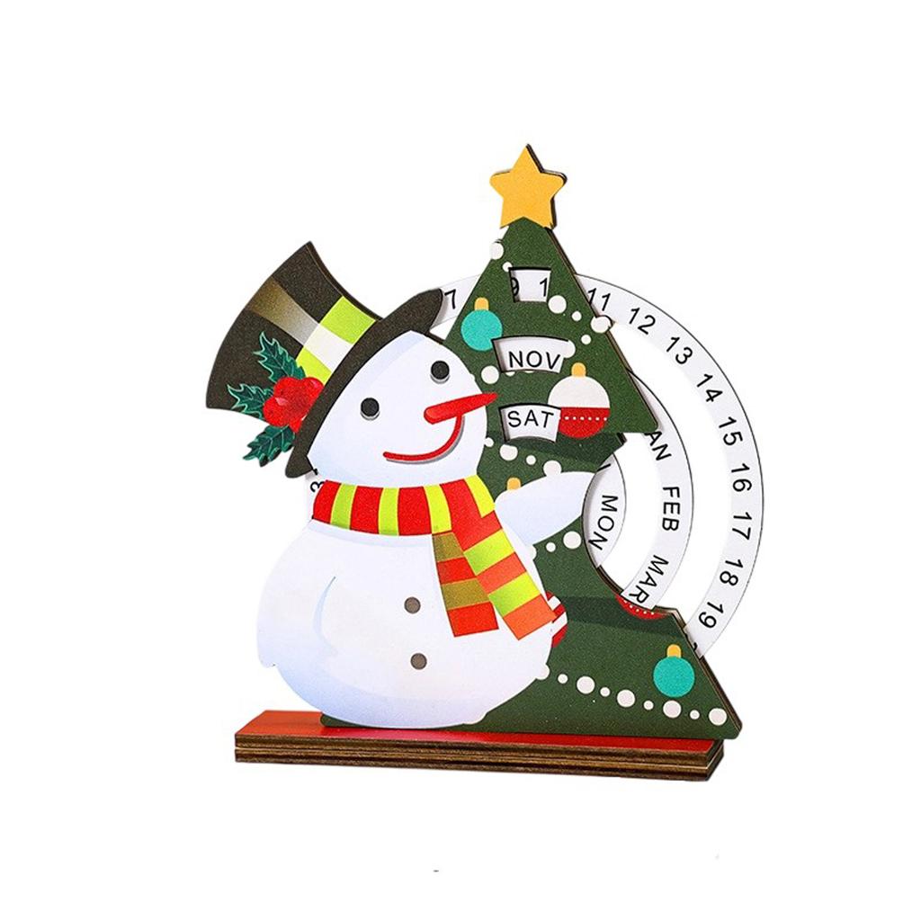 Christmas Countdown Advent Calendar,Wooden Rotatable Tabletop Calendar Ornament Merry Christmas Sign Xmas Decorations Centerpiece For Home Table