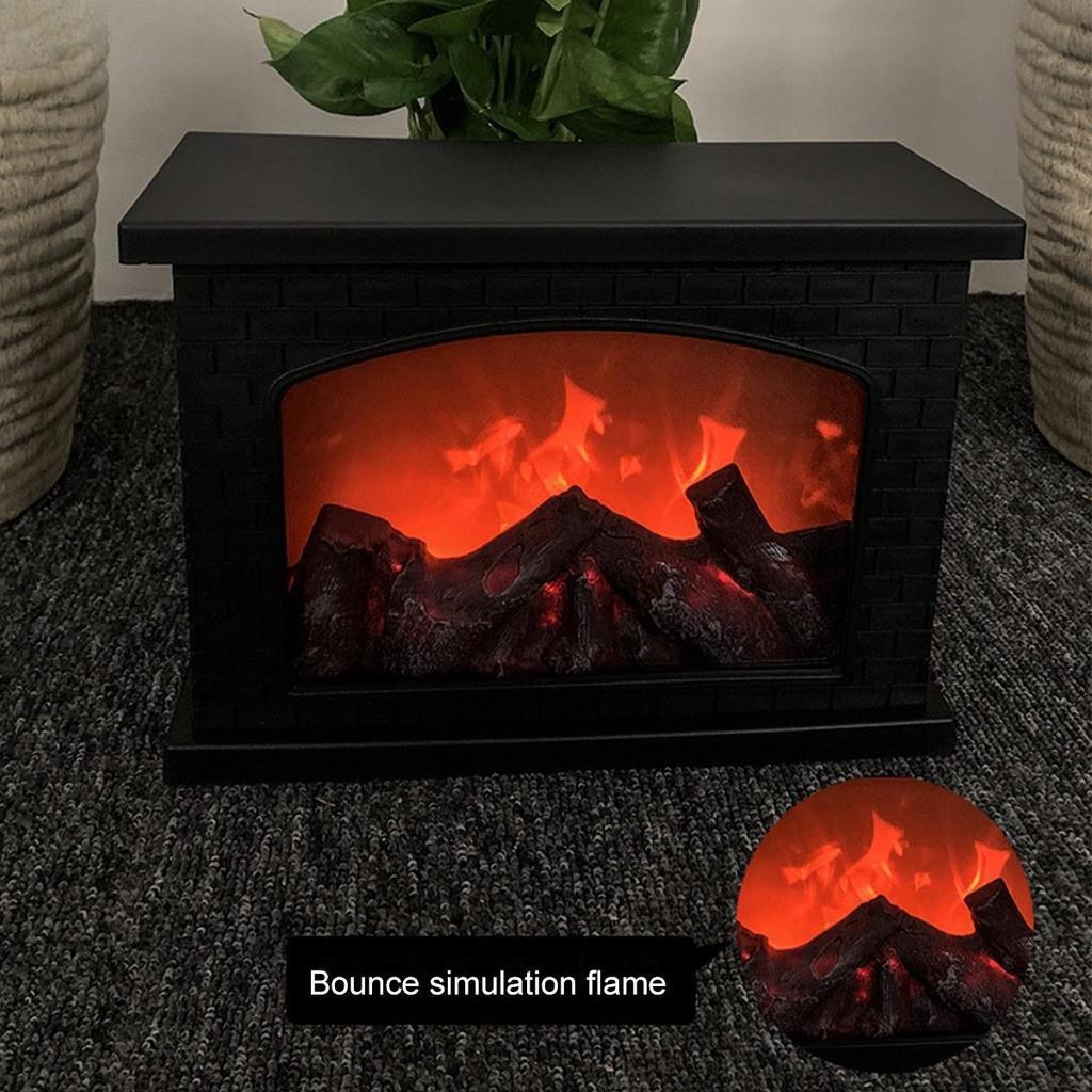 Touch Switch LED Fireplace Lantern Premium Simulation Log Fire Place Lantern Christmas Decorative Fireplace Lamp