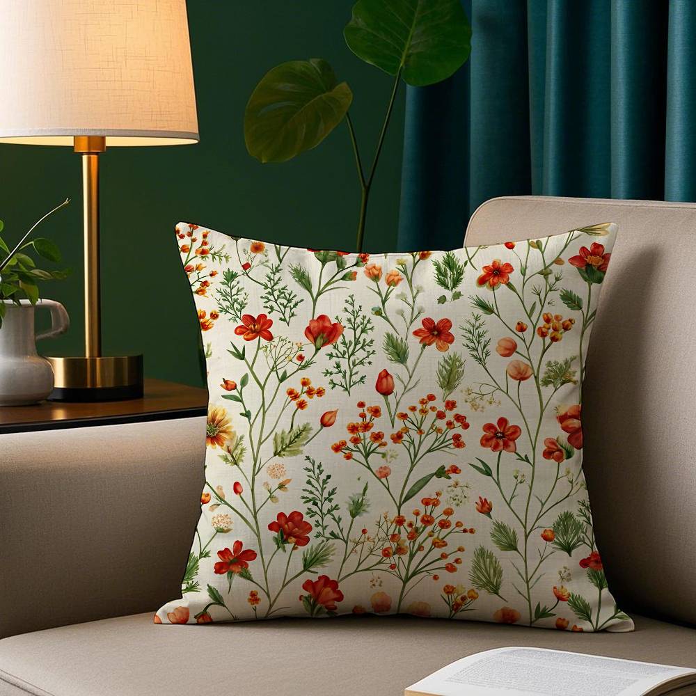 

Romantic Flowers Pillow Case Short Plush Print Cushion Cover Square Throw Pillow Covers Sofa Home Decor 12x12Inch