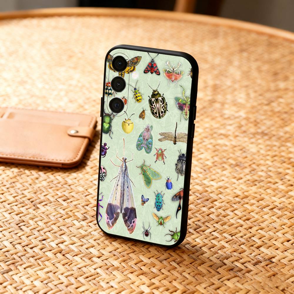 B-Biology B-Bugs And Insects Art Phone Case For Samsung  A73,72,71,A52,51,40,41,A22,A32,31,A13, Soft Black Shell