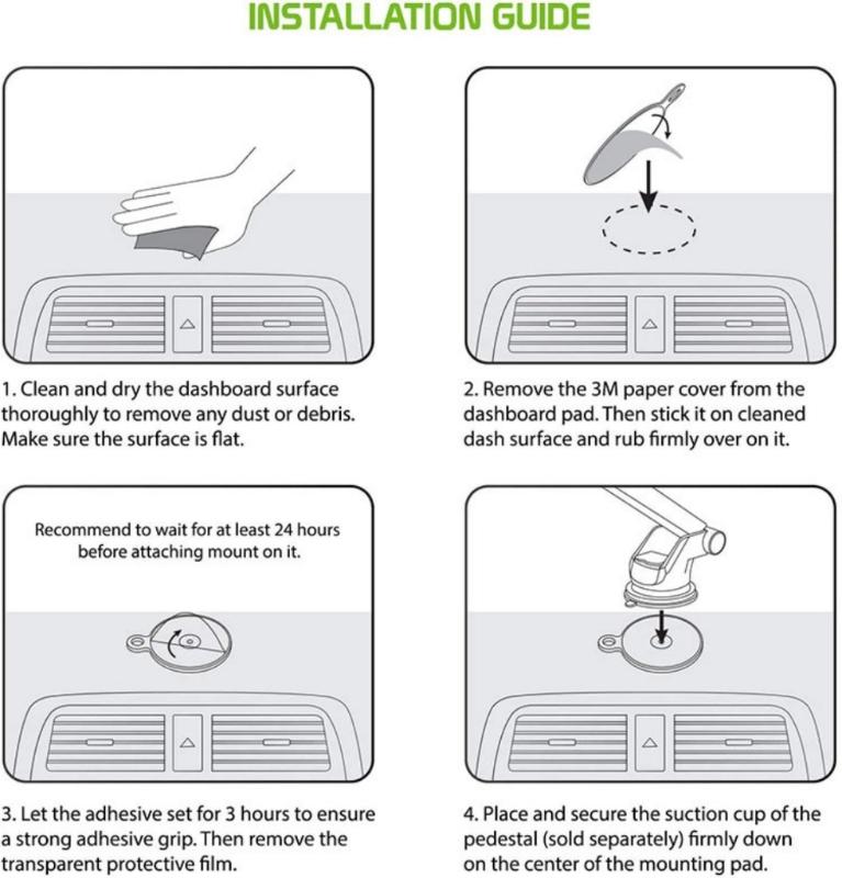 Strong Adhesive Car Dashboard Pad With 80mm Mounting Disk For Suction Cup Phone Holder Stand Rack And Navigation Devices