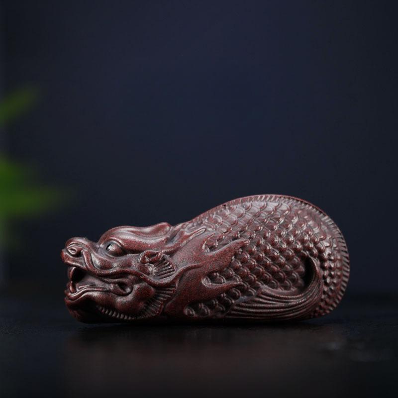 

Purple Clay Fish Transformed Dragon Tea Pet Retro Exquisite Miniatures Tea Figurine Play Toys Tea Statue Ornaments Workmanship