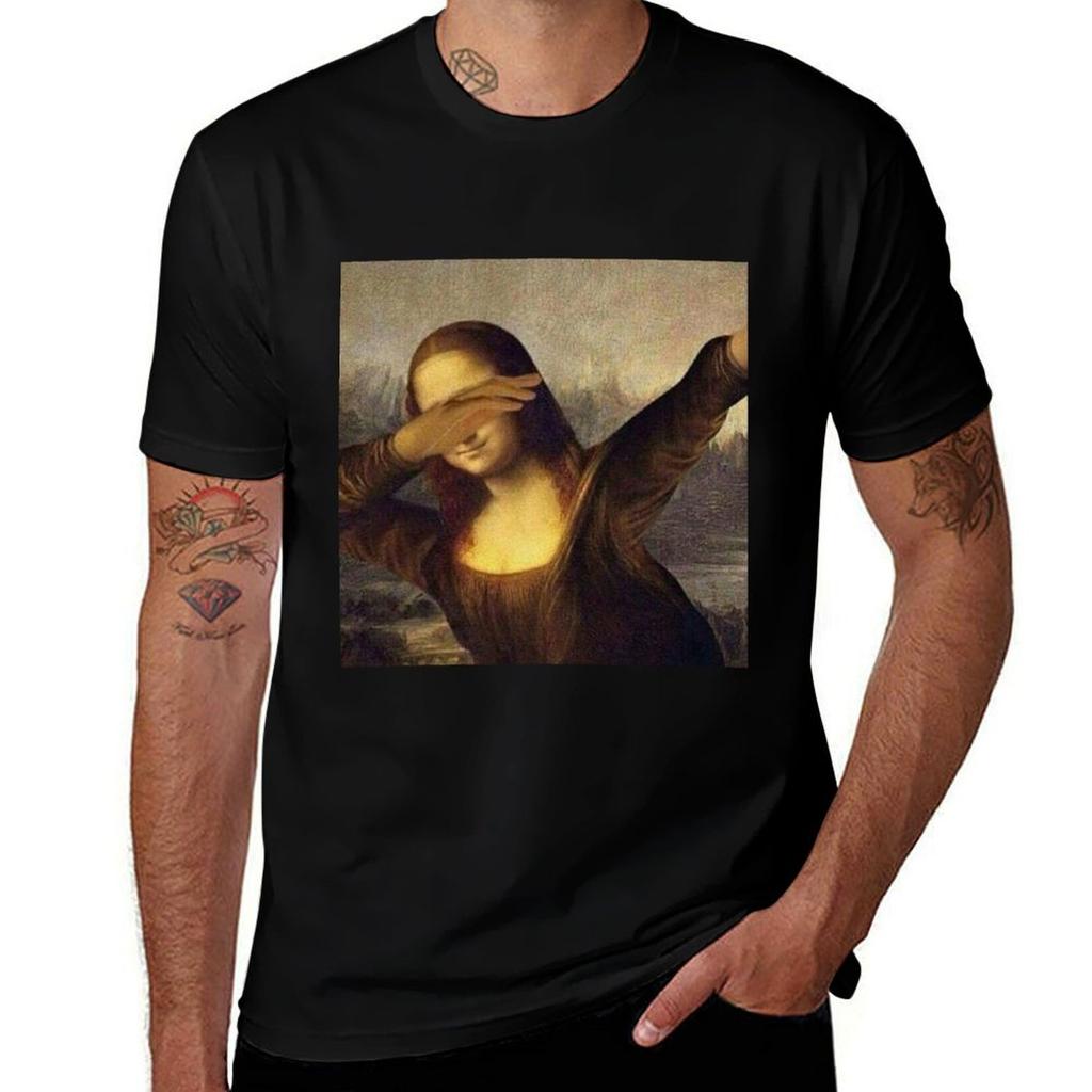 Mona Lisa Dabbing Dab La Maglietta Originale T Shirt Unisex Magliette in Cotone per Unisex Grafica Maglietta Divertente