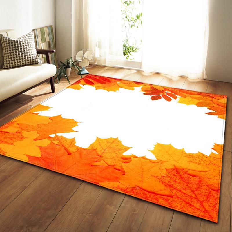 Maple Leaf Living Room Carpet Bedroom Dining Room Floor Mat Pattern Size