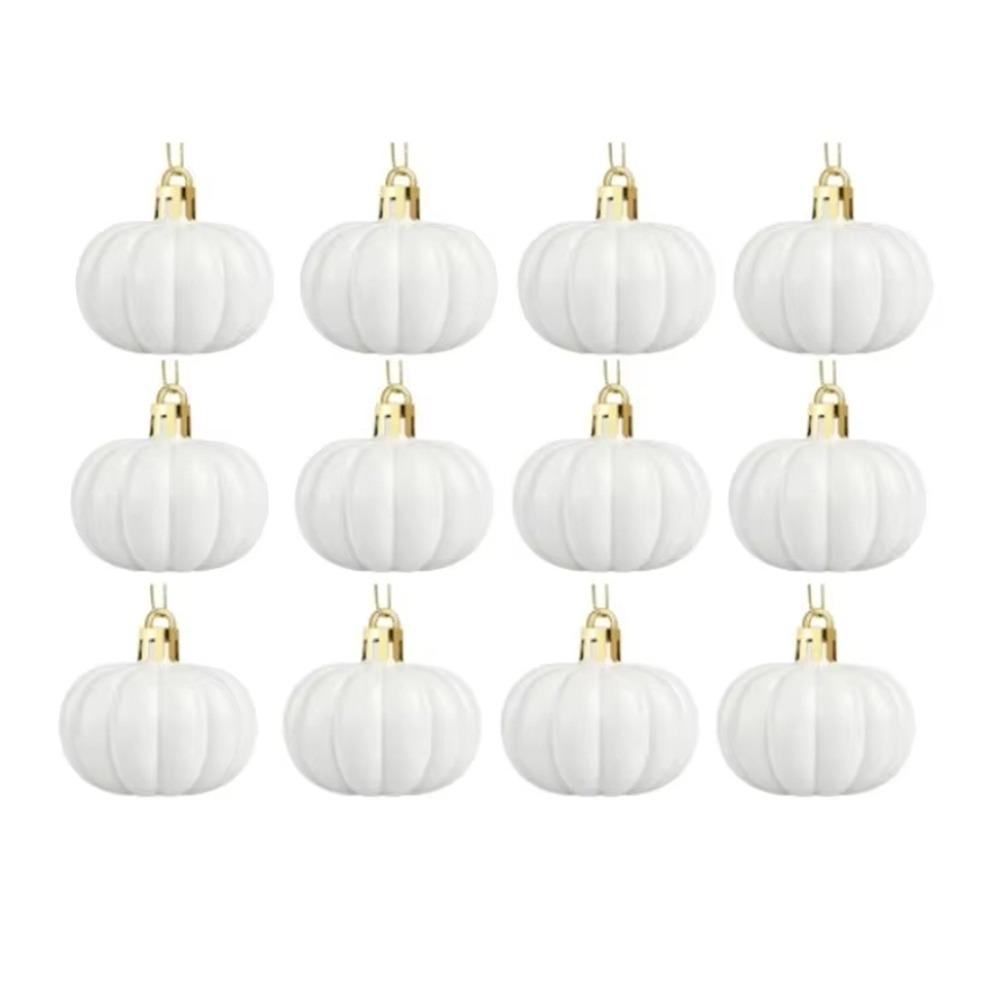 12 Pcs Plastic Pumpkin Hanging Ornaments Matte Pumpkins Pendants Thanksgiving Decorations  Christmas