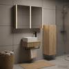 Bathroom Furniture Set 4 Pcs Sonoma Oak Engineered Wood and Glass