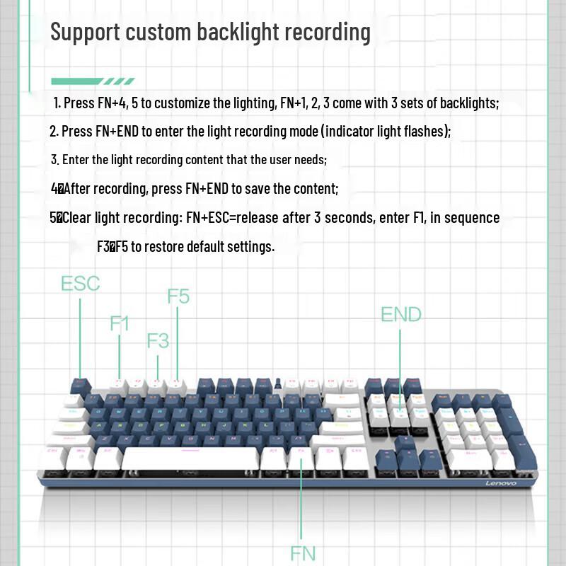 Lenovo MK5 104-Key Wired Gaming Mechanical Keyboard