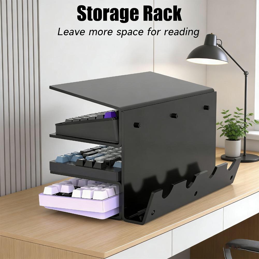 Transparent Black Keyboard Storage Rack 18x26.5x16cm Acrylic Keyboard Organizer Keyboard Display Stand for Gaming Keyboard
