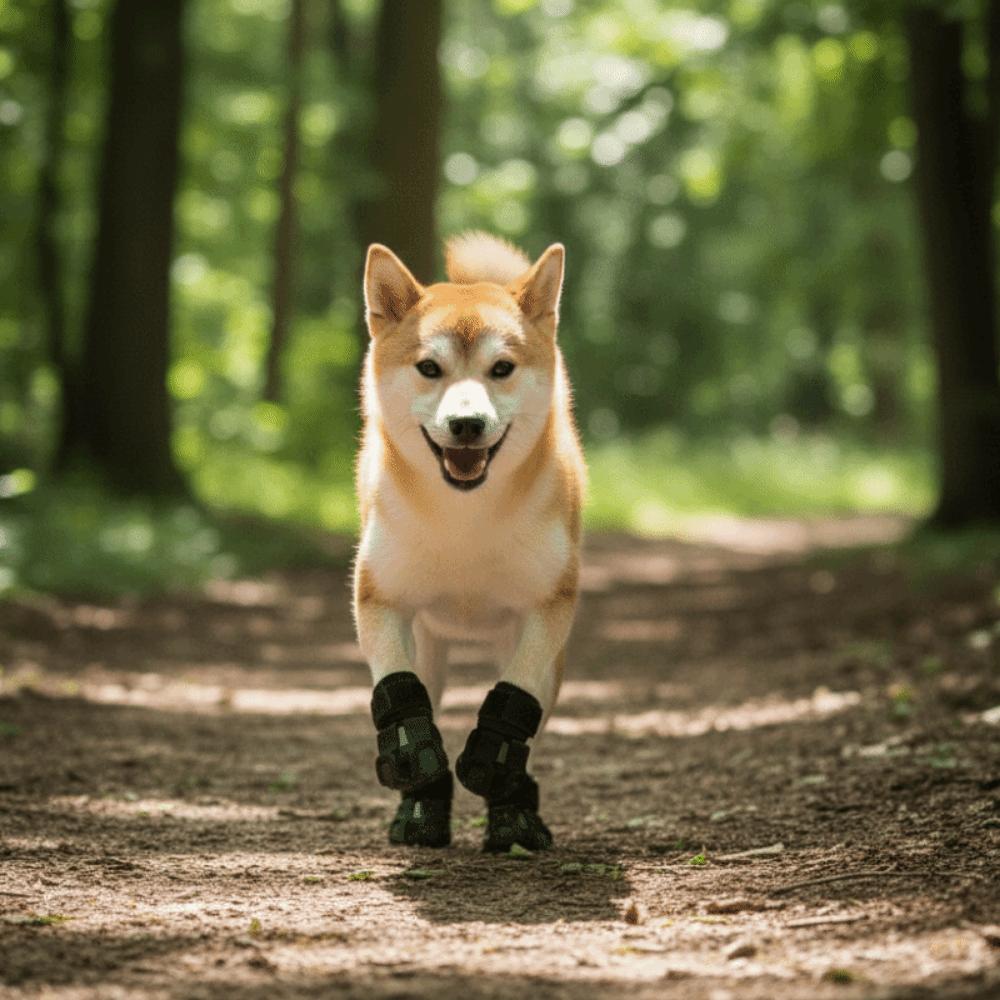 4pcs/set Adjustable Dog Anti-Slip Shoes Comfortable Self Adhesive Paw Protectors Wear-Resistant Breathable Pet Foot Covers
