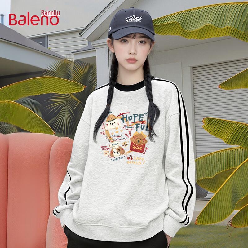 

Baleno Women s Striped Crew Neck Loose Fit Sweatshirt M